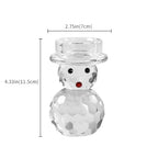 2 Pcs Crystal Christmas Candle Holder Snowman Christmas Candlestick with Cute Shape Home Table Decorations for Winter Xmas Farmhouse Kitchen Decor - size: 2.7‘’×4.3‘’