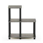 FURINNO Turn-N-Tube Accent Decorative Shelf, French Oak Grey/Black - color: French Oak/Black