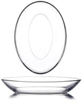 NUTRIUPS 2 Pack Small Tempered Glass Serving Plates, 7.7 x 5.5inch Oval Glass Dinner Plates, Small Salad Plates Set of 2, Glass Side Dishes, Mini Serving Trays - size: Small