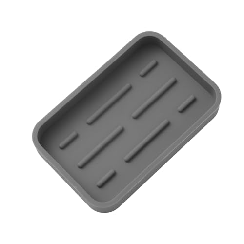 MicoYang Silicone Kitchen Sink Organizer Tray for Multiple Usage,Easy Clean Sponges Holder for Kitchen Bathroom Counter or Sink,Dish Soap Dispenser,Scrubber,Bottle,Cup Grey 4.9”x 3.2” - color: Gray, size: 4.9" x 3.2" x 0.7"