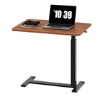 Sweetcrispy Overbed Bedside Table with Wheels, Adjustable Hospital & Home Use Bed Table, Rolling Laptop Table, Mobile Standing Desk, Rust - color: Rust
