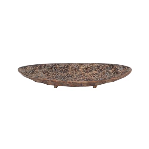 Tom’s Croc Tray – Handmade Oval Metal Decorative Tray with Crocodile Texture – Vintage Aluminum Tray for entryway, Coffee Table, or Home Decor - Chocolate 12" - color: Tobacco, size: 12"x6"x1.6" Small