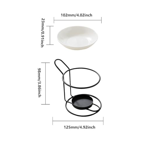 Qianly Essential Oil Burner Tealight Candle Holder, Fragrance Decoration Melt Burner, Oil Warmer for Bedroom, Black - color: Black&white(b)
