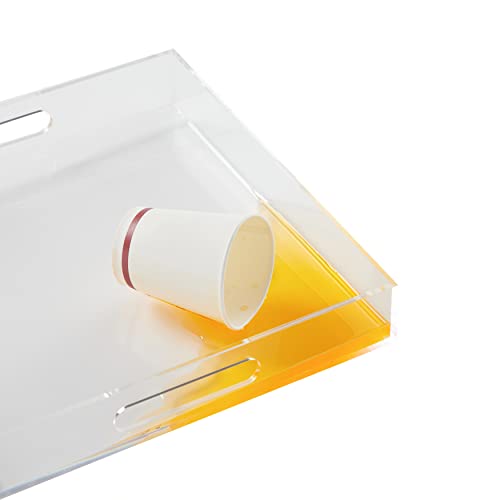 Acrylic Tray with Embedded Handle, 10x15 Inch, Clear - color: Clear, size: 15" x 10" x 2"
