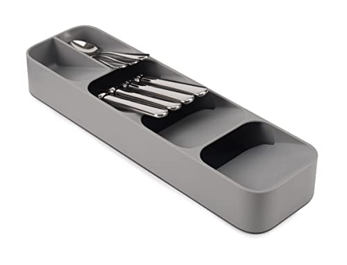 Joseph Joseph DrawerStore Compact Utensil Organizer For Kitchen Drawer Silverware, Flatware Tray, Small, Grey - size: Compact, style: Flatware Organizer