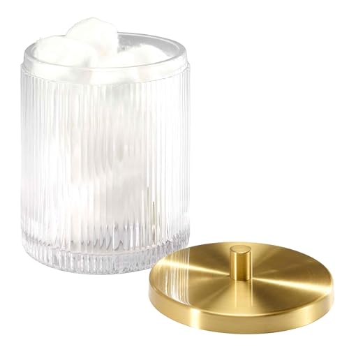 Nicole Miller - Covered Jar, Glass Countertop Accessories, Dorm Room Essentials (Louise Collection, Clear) - size: Jar