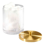 Nicole Miller - Covered Jar, Glass Countertop Accessories, Dorm Room Essentials (Louise Collection, Clear) - size: Jar