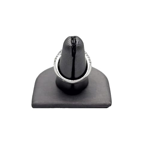 MOOCA 6 Pcs Set Finger Ring Stand Jewelry Display Holder Showcase Ring Display Drawer Leatherette Storage Jewelry Stands for Shows, Metal Steel Gray Faux Leather, 2" W x 2" H - color: Steel Gray