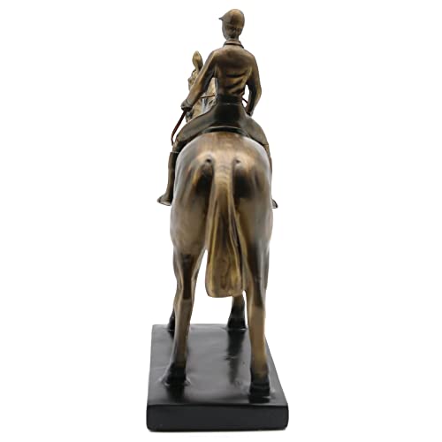 Lukitas Horse Rider Statues and Sculptures, Racing Figurine Home Decor, Equestrian Gift for Horse Lovers, Horseback Riding Ornament, Resin 10.5''