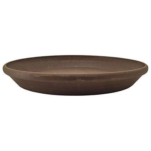 PSW Pot Collection AP25C 10-inch Plastic/Stone/Wood Composite Plant Saucer Drip Tray – No Drainage Hole (Drillable), Indoor/Outer Water Tray, Chocolate - color: Chocolate, size: 10-Inch