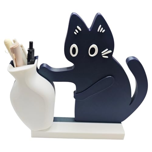 Cat Push Flower Vase for Home Decor Cute Vases for Table Room Decor Unique Lollipop Vases for Women (Big Galaxy Purple White) - size: Big Galaxy Purple White