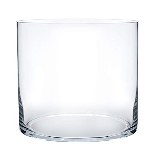 Royal Imports Flower Glass Vase Decorative Centerpiece for Home or Wedding - Cylinder Shape, 5"x5", Clear - size: 5" wide x 5" tall