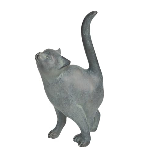 Newman House Studio Garden-Statues Cat-Figurines Home Garden Decor - Farmhouse Backyard Polyresin Kitten 7.6L x 4W x 14.5H inch - color: Single Cat