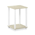 FURINNO Turn-N-Tube Haydn End Table, 1-Pack, Cream Faux Marble/White - color: Cream Faux Marble/White, size: 1-Pack, 2-Tier, style: Haydn