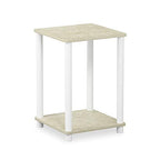 FURINNO Turn-N-Tube Haydn End Table, 1-Pack, Cream Faux Marble/White - color: Cream Faux Marble/White, size: 1-Pack, 2-Tier, style: Haydn