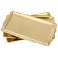 4 Pcs 304 Stainless Steel Food Serving Tray Gold, 12.6×6.3×0.6 Inch Thickened Chassis Rectangular Large Stainless Steel Serving Platter for BBQ Party Buffet Picnic Appetizer