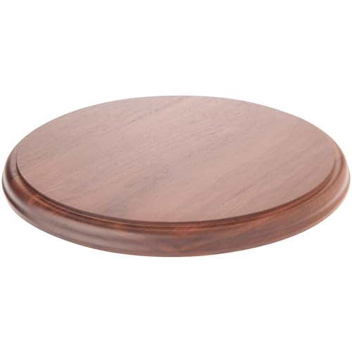 Plymor Solid Walnut Round Wood Display Base with Ogee Edge, 10.75" W x 10.75" D x 0.75" H - size: 10.75" x 10.75" x 0.75"