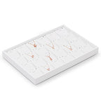 White PU Leather Jewelry Display Tray 24 Grids Pendant Earrings Necklace Organizer Display Showcase Jewelry Storage Tray - size: 24 Grid with insert