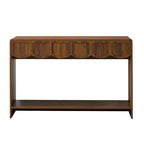 ORRD Console Table with Drawers, Mid-Century 43 Inches Narrow Entryway Tables with Open Storage Shelves, Hallway Accent Tables Behind Couch Table for Living Room - Walnut - color: Walnut