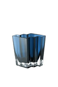 Glass - Vase - Blue - Teal - Chevron Design - 6.75" Height - Heavy Durable - Made in Europe - by Barski