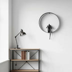 ZSKXJBPF Modern Metal Wall Art - Abstract Thinker Sculpture with Resin Figures, Minimalist Iron Ring 3D Wall Decor for Living Room, Bedroom, Office, Housewarming Gift (A) - style: A