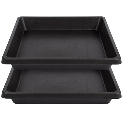 Plant Saucer 12 Inch Square 2 Pack, Plastic Plant Drip Trays, Plant Saucers for Indoors and Outdoors, Flower Pot Saucers, Saucers for Potted Plants, Planter Saucer, Plant Water Catcher Trays for Pots - color: Brown, size: 12"(2Pack)