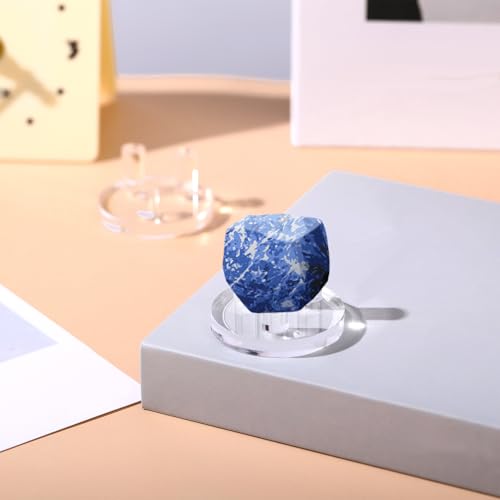 Jetec 8 Pcs Rock Display Stands - 3 Peg Clear Acrylic Easels & Holders for Fossil, Coral, Geodes, Agate