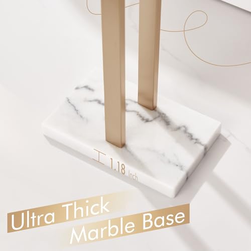 KOKOSIRI Standing Towel Rack for Bathroom Floor 2-Tier Towel Holder Free Stand with Heavy Marble Base Thicken Steady Champagne Bronze Stainless Steel THS0005-CPG - color: Champagne Bronze