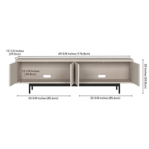 Henn&Hart Whitman, 70'' Rectangular TV Stand, Alder White - color: Alder White, size: 70'' Rectangular TV Stand