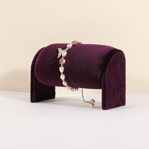 Velvet Watch Display Stand for Selling, Bracelet Storage Organizer for Boutique Store, Woman Jewelry Bangle Holder for Home Decor【Purple】 - color: Purple