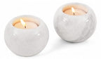 Marble Tealight Candle Holder 3.5 Inch White Gifts, Stone Holders for Votive Candles & Small Tea Lights Set of 2 for Birthday, Wedding Decorations - size: 3.5 inches