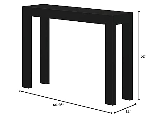 Plank+Beam Modern 46 Inch Console Table, Solid Pine Wood Entryway Table, Narrow Sofa Table for Hallway or Living Room, Black - color: Black, size: 46 Inch