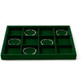 12 Grids Velvet Jewelry Tray Bracelet Trays Bangle Holder for Bracelet Bangle Earring Ring Display Storage (Green) - size: 12 Grid for Bracelet/Bangle