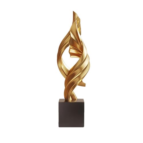 Cool Stuff to Put on Shelves Modern Abstract Sculpture Decoration, White Resin Tabletop Decorative Item Room Decor Aesthetic(Gold B) - color: Gold B