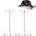 Yookeer 2 Set 14 Inch Clear Acrylic Hat Stands and Wig Display Rack Stands for Multiple Hats Display Tabletop Baseball Caps Watch Tabletop (Square Bottom) - color: 14 Inch in Height, style: Square Bottom