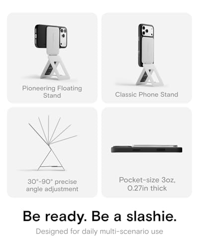 MOFT Invisible Phone Tripod Stand, Slim Foldable Selfie Stick Compatible with MagSafe, Pocket-Sized Cell Phone Tripod for Video Recording, MOVAS Leather Travel Essentials, Misty Cove - color: Misty Cove x Without Card Slot, size: Wthout Card Slot - For iP