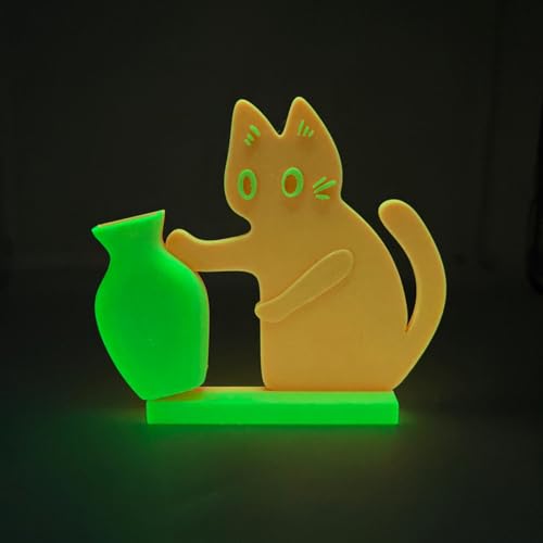 Cat Push Flower Vase for Home Decor Cute Vases for Table Room Decor Unique Lollipop Vases for Women (Small Glow Orange Yellow) - size: Small Glow Orange Yellow