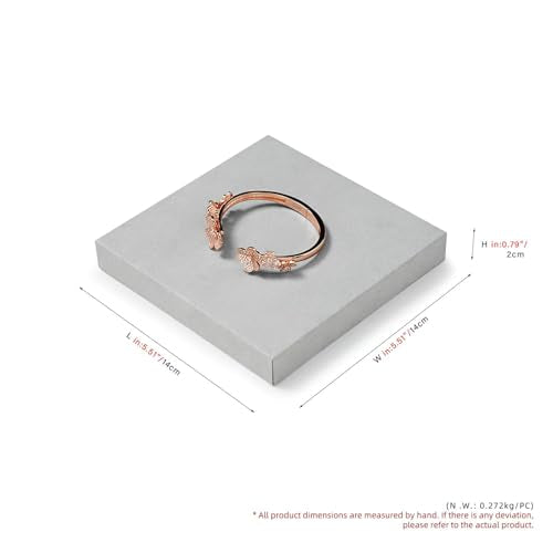 Microfiber Minimalism Style Jewelry Display Stand Showcase Jewelry Organizer Square Holder(Gray) - size: 5.51" x 5.51" x 0.77"