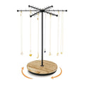 Poyilooo Necklace Holder Jewelry Stand, Rotating Necklace Holder Organizer with 48 Hooks for Necklace Earring Keychains Bracelet Display Stand, Metal Necklace Tree Stand -Gifts for Women (Black) - color: Black