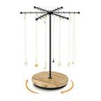 Poyilooo Necklace Holder Jewelry Stand, Rotating Necklace Holder Organizer with 48 Hooks for Necklace Earring Keychains Bracelet Display Stand, Metal Necklace Tree Stand -Gifts for Women (Black) - color: Black