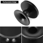 QWORK Black Metal Candle Holders for Pillar & Taper Candles, Set of 2 Small Candle Stick Holders