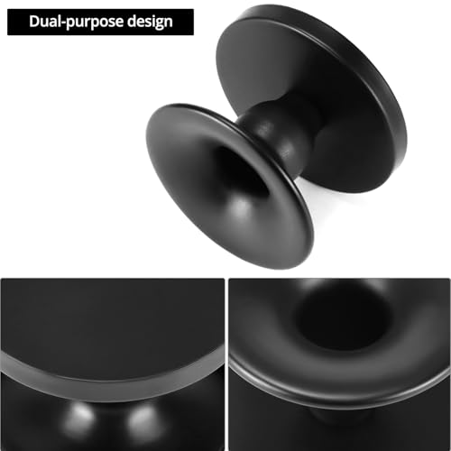 QWORK Black Metal Candle Holders for Pillar & Taper Candles, Set of 2 Small Candle Stick Holders
