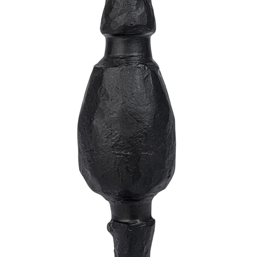 Creative Co-Op Tall Decorative Hand-Forged Metal Taper Holder, Black - size: 4" Round x 20"H