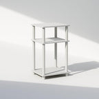 Furinno Just Turn-N-Tube Open Storage Nightstand, 1 Pack, 3-Tier, White/White - color: White/White, size: 1-Pack, style: 1-Pack