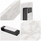 Bathroom Vanity Tray and White Marble Kitchen Soap Tray, Luxurious Small Accessory for Table/Countertop (Black-Rectangle, 10" x 6" x 1") - size: 10" x 6" x 1"