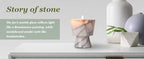 Scented Candle in Handmade Marble Container |1 Set | Soy Wax | Non-Toxic | Reusable Stone Jar | Story of Stone | Distinctive Gift. Natural Spring Aromatherapy for Women & Men - color: Fressia&Marble container