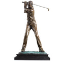 21.2'' Modern Golfer Bronze Sculpture, Bronze Golf Man Figurine Statue Ornament with Marble Base Crafts for Home Office Decor Collection Gift - size: 21.2"Man
