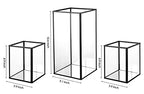 yshengood Hurricane Candle Holder Set of 3 Pcs, Black Candle Holder for Pillar Candle - size: 3-Piece Set