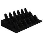 Foraineam 2 Pack Finger Ring Display Black Velvet 18 Slot Jewelry Counter Showcase Storage Organizer Holder