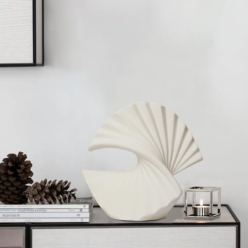 Sector Vase, Set of 2 - Minimalist Nordic, White Ceramic Sector Vase Vase Decor | Table Centerpiece, Olive Plant, Wedding, Living Room, Bookshelf, Office, Modern Home, Entryway, Console - color: Arch Shape-white